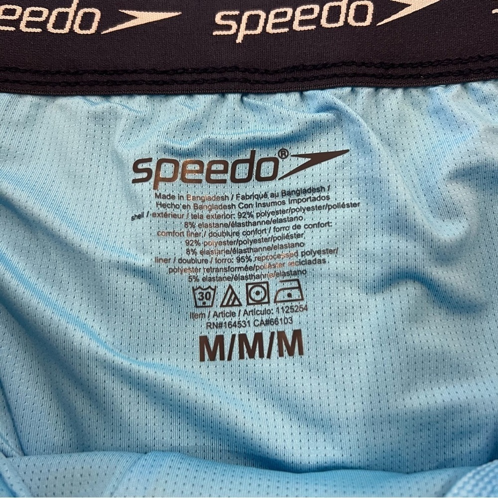 Speedo NWT Tech Volley Shorts Liner Men’s Size Medium 32/34 Blue Stretch Active - Picture 4 of 10